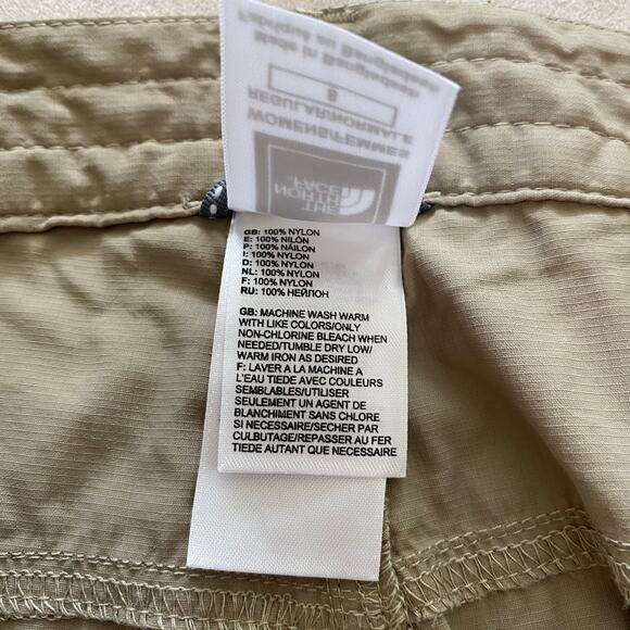 The North Face Women's Khaki Convertible Hiking Nylon Pants Size 8 EUC Ripstop - Picture 4 of 9